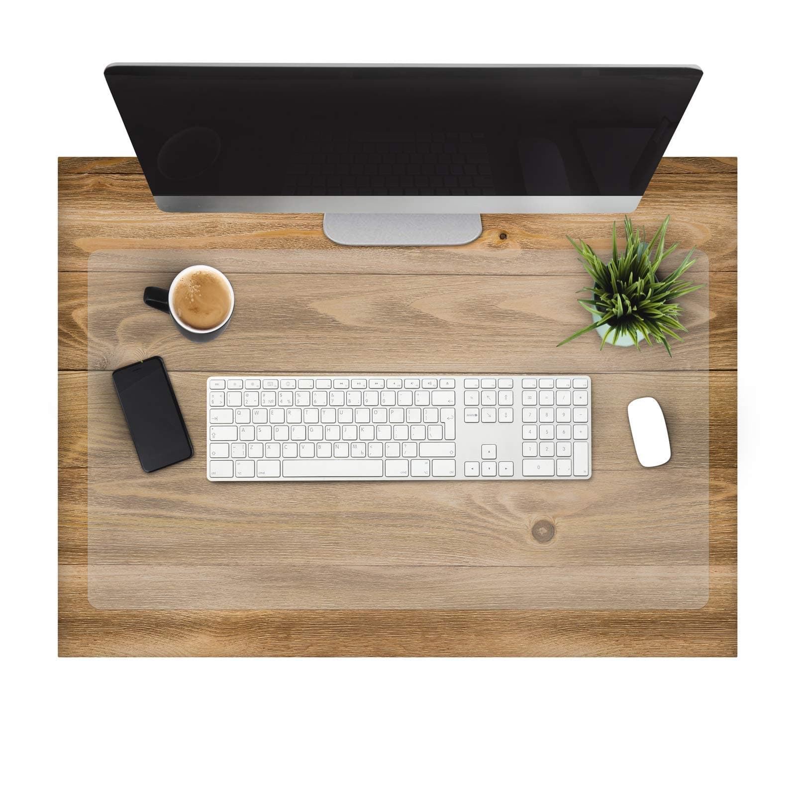 Office Marshal Clear Desk Pad - Transparent Desk Mats | Computer Desk Mat for Home & Office | 16” x 35”