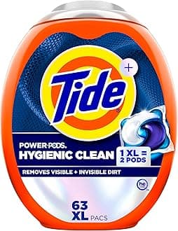 Hygienic Clean Power PODS Laundry Detergent Pacs, Original Scent, 63 Count, Removes Visible and Invisible Dirt