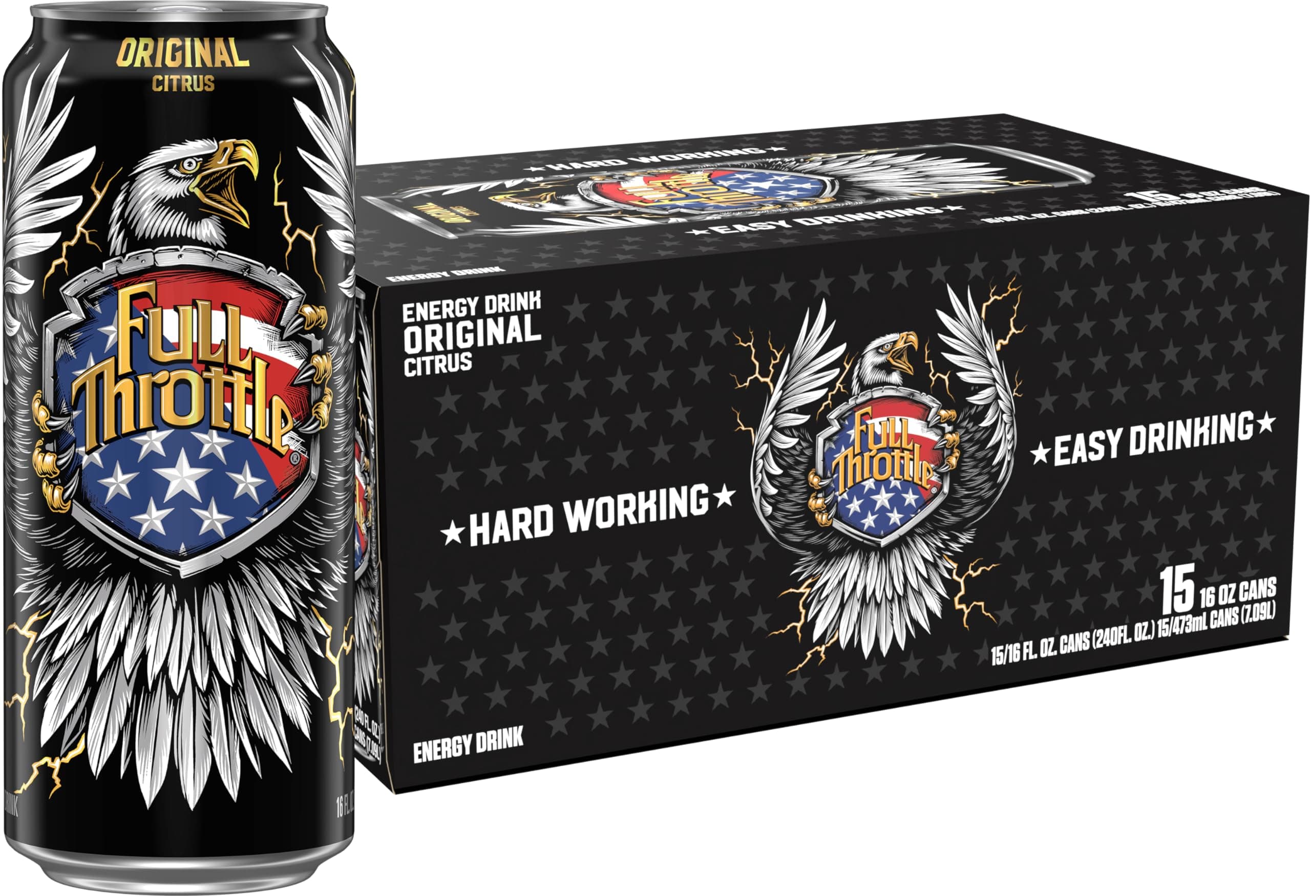 Citrus: Hard-Working Energy Drink. 16 Fl oz | Pack of 15