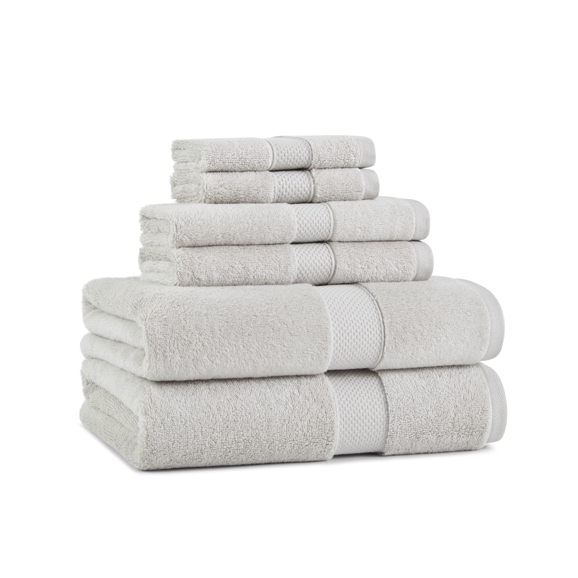Aston & Arden Luxury Egyptian Cotton 6 Piece Bath Towel Set, 600 GSM Plush Soft Absorbent Bathroom Towels for Spa or Hotel, Tan (2 Bath Towels, 2 Hand Towels, 2 Washcloths)