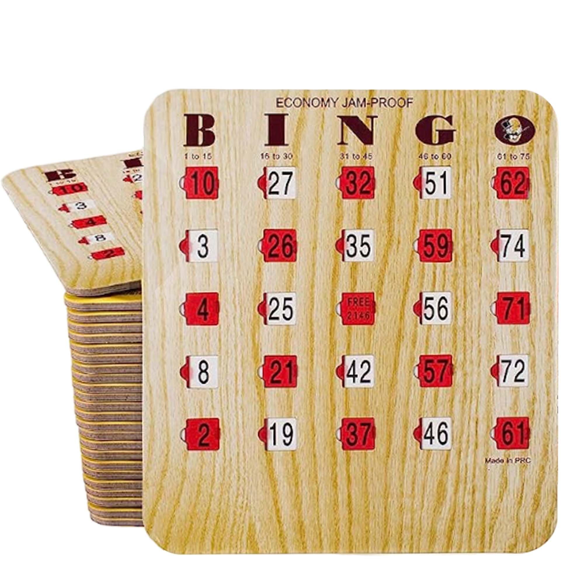MR CHIPS Jam-Proof Fingertip Slide Bingo Cards with Sliding Windows 10 Pack in Tan Style