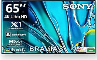 BRAVIA 3 Series 164 cm (65 inches) 4K Ultra HD AI Smart LED Google TV K-65S30 (Black)