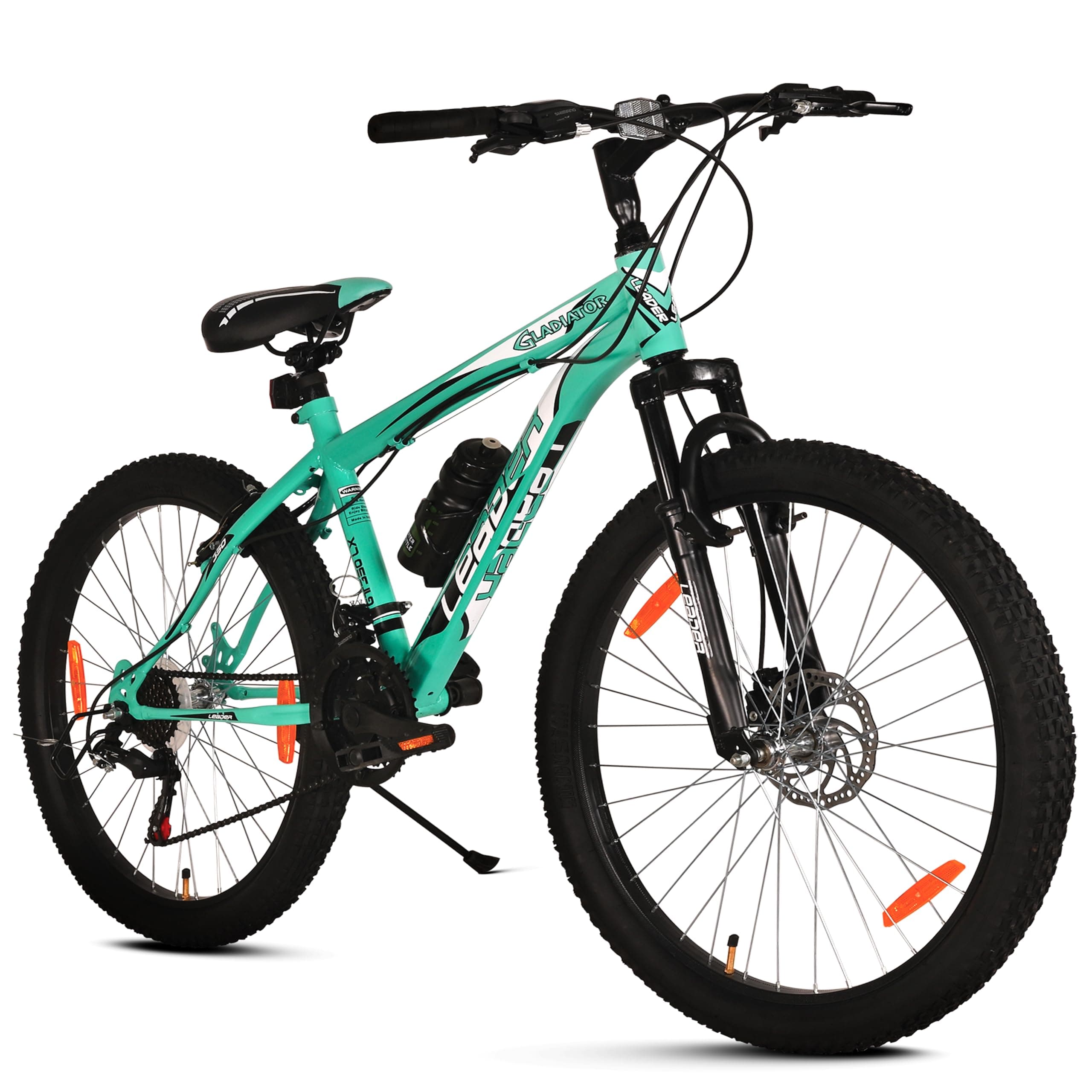 Leader Gladiator 26t Multispeed (21 Speed) Gear Cycle | Free Pan India Installation| Disc Brake (26T, SEA Green Black), Unisex, Women,Mountain Bike,SEA Green Black,Womens,Front,18 inches