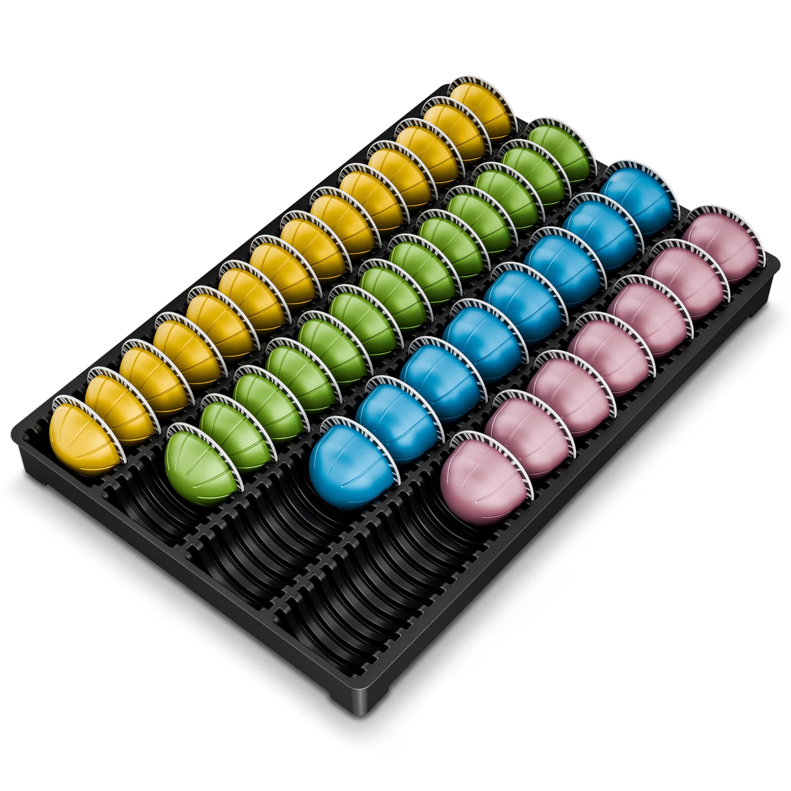 EVERIE Drawer Coffee Pod Organizer for Vertuo Capsules – Holds Up to 40 Large or 52 Small Pods, Space-Saving Insert Tray, Fits Kitchen Cabinets, 15.4" x 10.2" x 1.2"