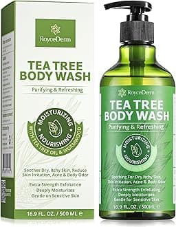 Roycederm Antifungal Body Wash & Soap, Antibacterial, Tinea Versicolor, Tea Tree Body Wash, Back Acne, Folliculitis, For Jock Itch, Athletes Foot, Body Odor, Ringworm