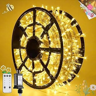 168FT 600 LED Christmas Lights Outdoor Waterproof Clear Wire Indoor String Lights for Outside Warm White Christmas Tree Lights Plug in for Bedroom Wedding Party Spring Decor
