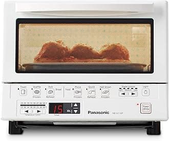 FlashXpress Toaster Oven Countertop, 4-Slice Compact Size with Double Infrared Heating, 6 Auto Cook Options and Precise Temperature Control, 1300W - NB-G110P-W (White)