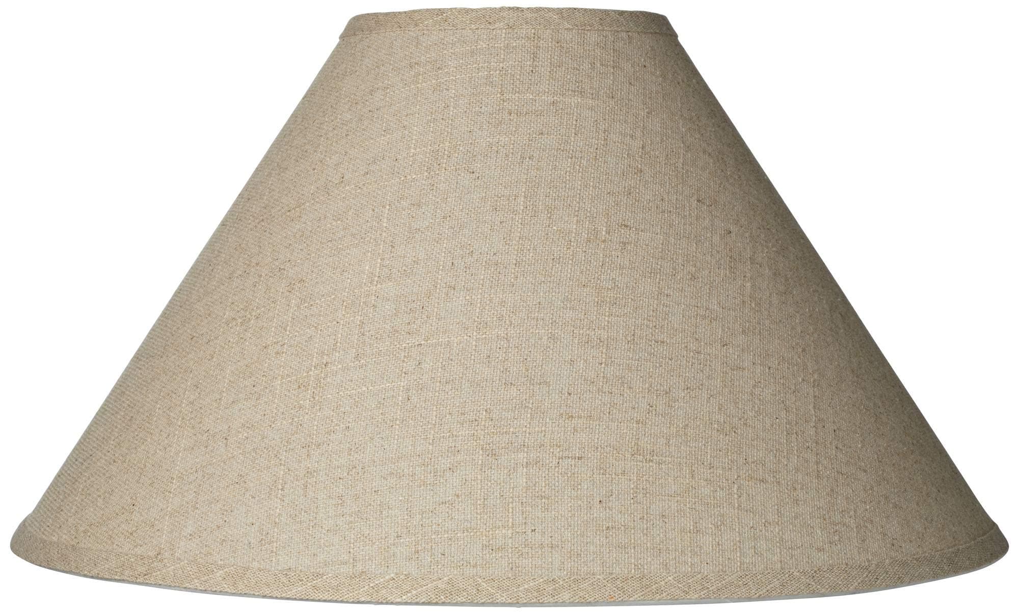 Fine Burlap Large Empire Lamp Shade 6" Top x 19" Bottom x 10.5" High x 12" Slant (Spider) Replacement with Harp and Finial - Springcrest