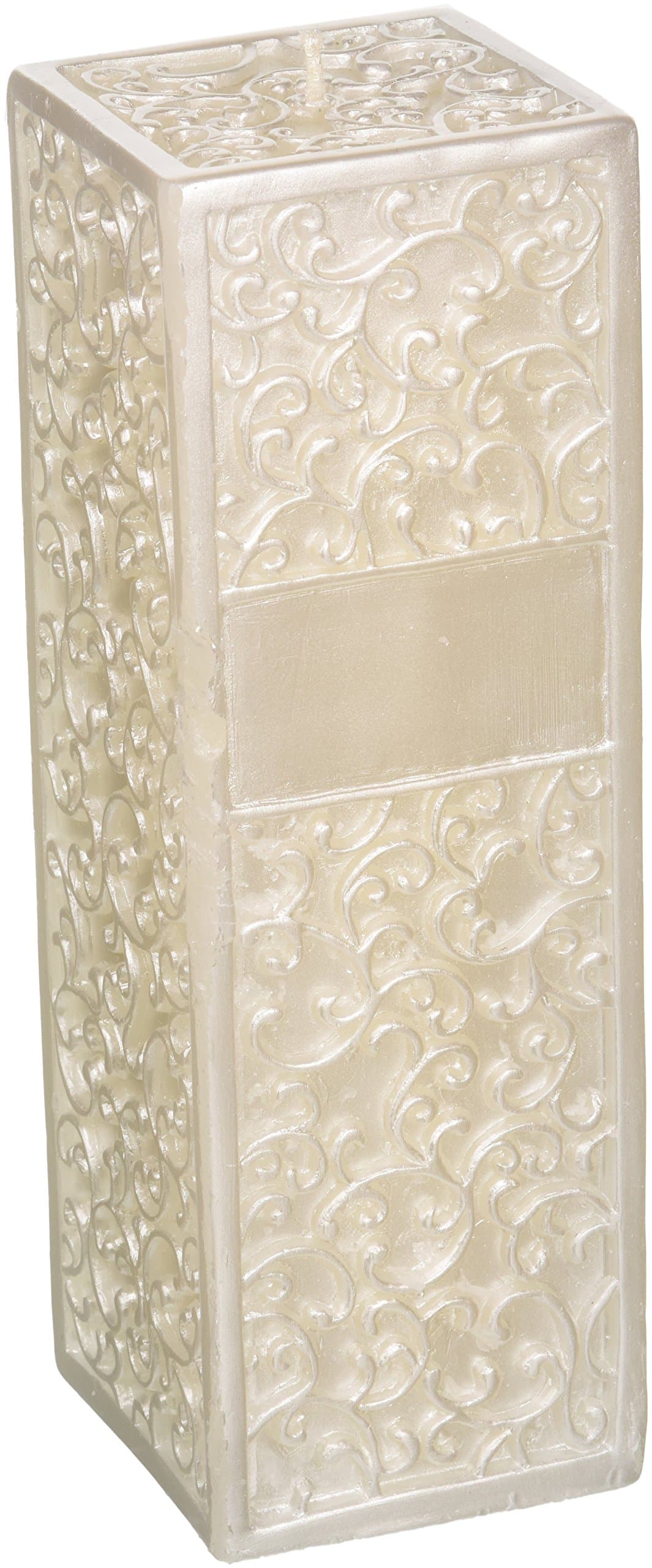 Ivy Lane Design Wedding Accessories Embossed Square Pillar Unity Candle, White