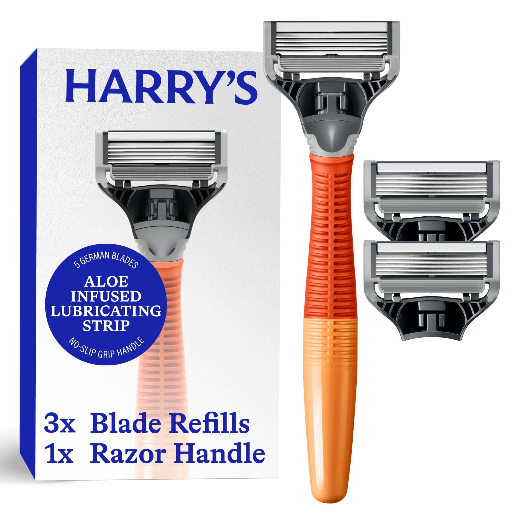 Harry's Razors for Men - Shaving Razors for Men includes a Mens Razor and 3 Razor Blade Refills (Ember)