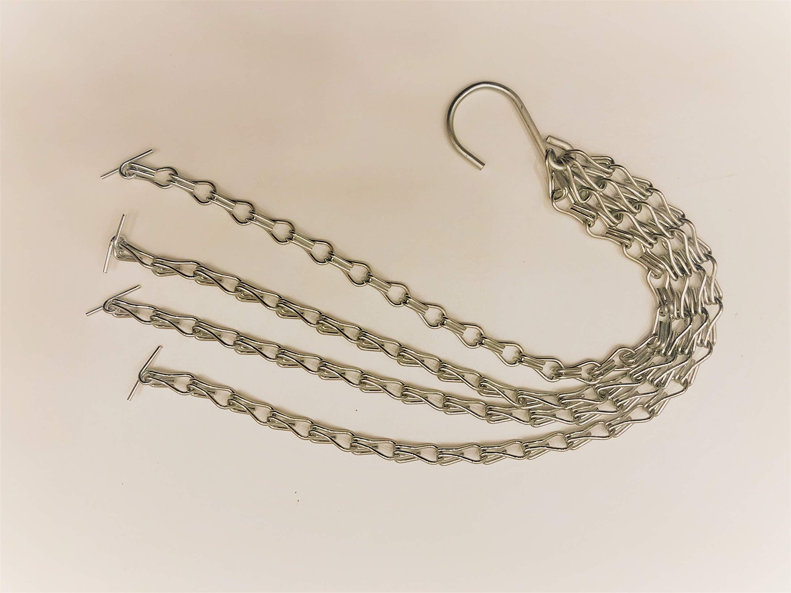 2 Sets of Metal Chains for Easy Fill Hanging Baskets with T bar