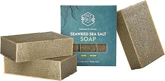 Crate 61 Organics, Handmade in Canada, Plant Based Cold Process Natural Bar Soap For Face & Body, With Premium Essential Oils, For Men And Women 3 Pack (Seaweed and Sea Salt)