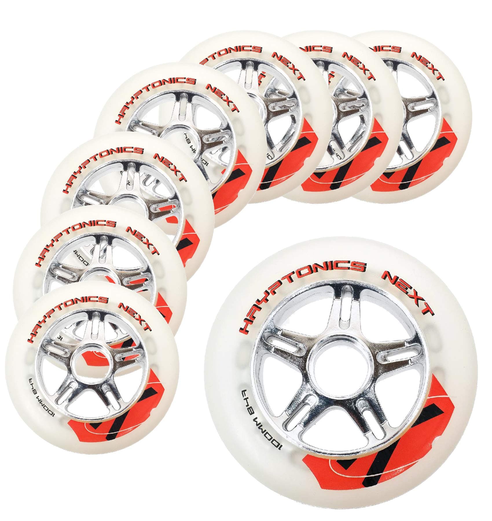 KRYPTONICS Next - 8 Wheels - 90MM, 100MM - 84A - Color: Natural/Chrome Inline Wheels - Yellow Spots (90 MM)
