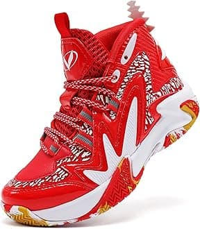 VITUOFLY Kids Basketball Shoes Boys Air Cushion Sneakers Girls Mid Top School Hoops Shoes Non-Slip Outdoor Sports Running Gym Comfortable Durable Little Kid/Big Kid