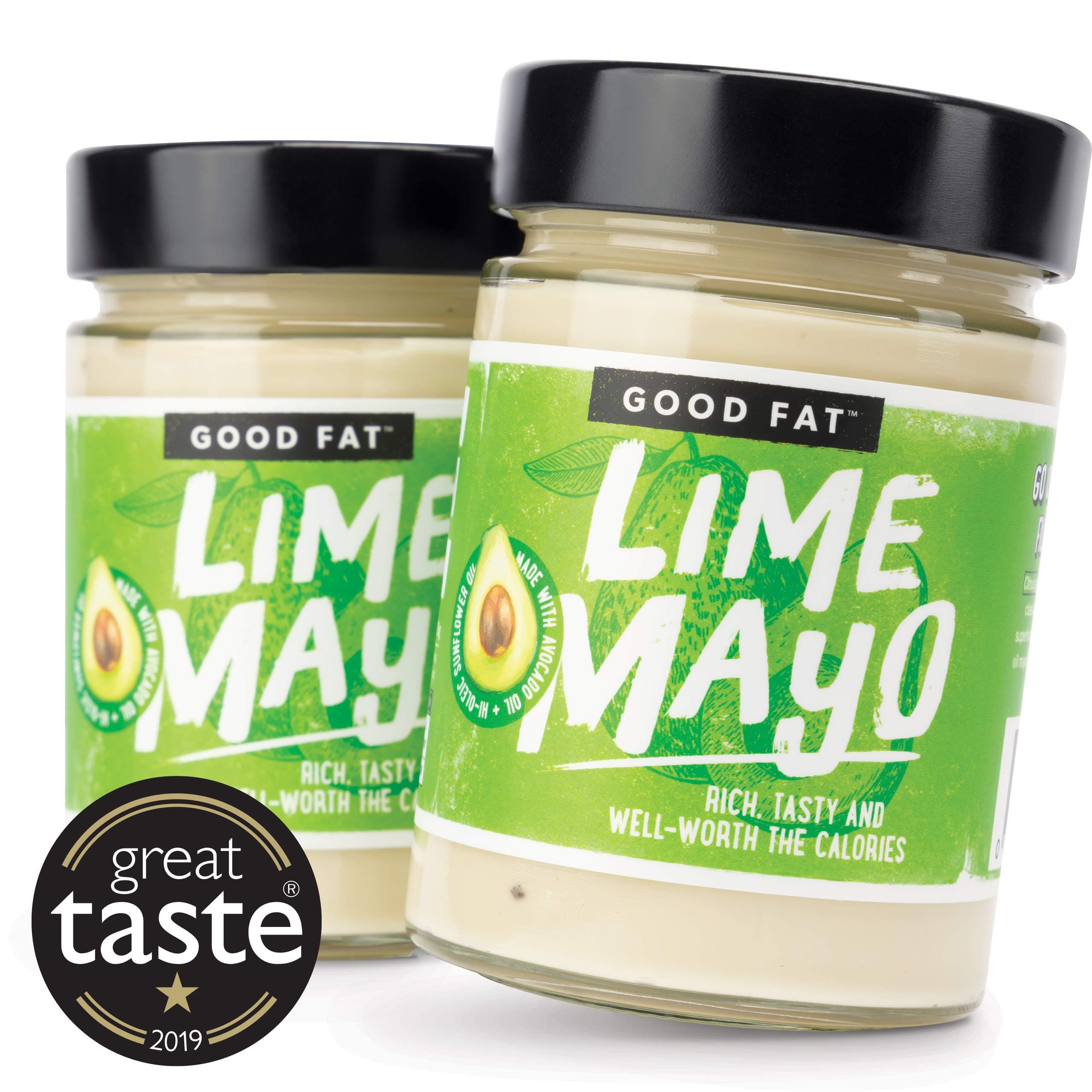 Good Fat Lime Mayo 2-Pack, Avocado & Hi-Oleic Oil Mayonnaise, Low Carb, Keto Friendly, 280g