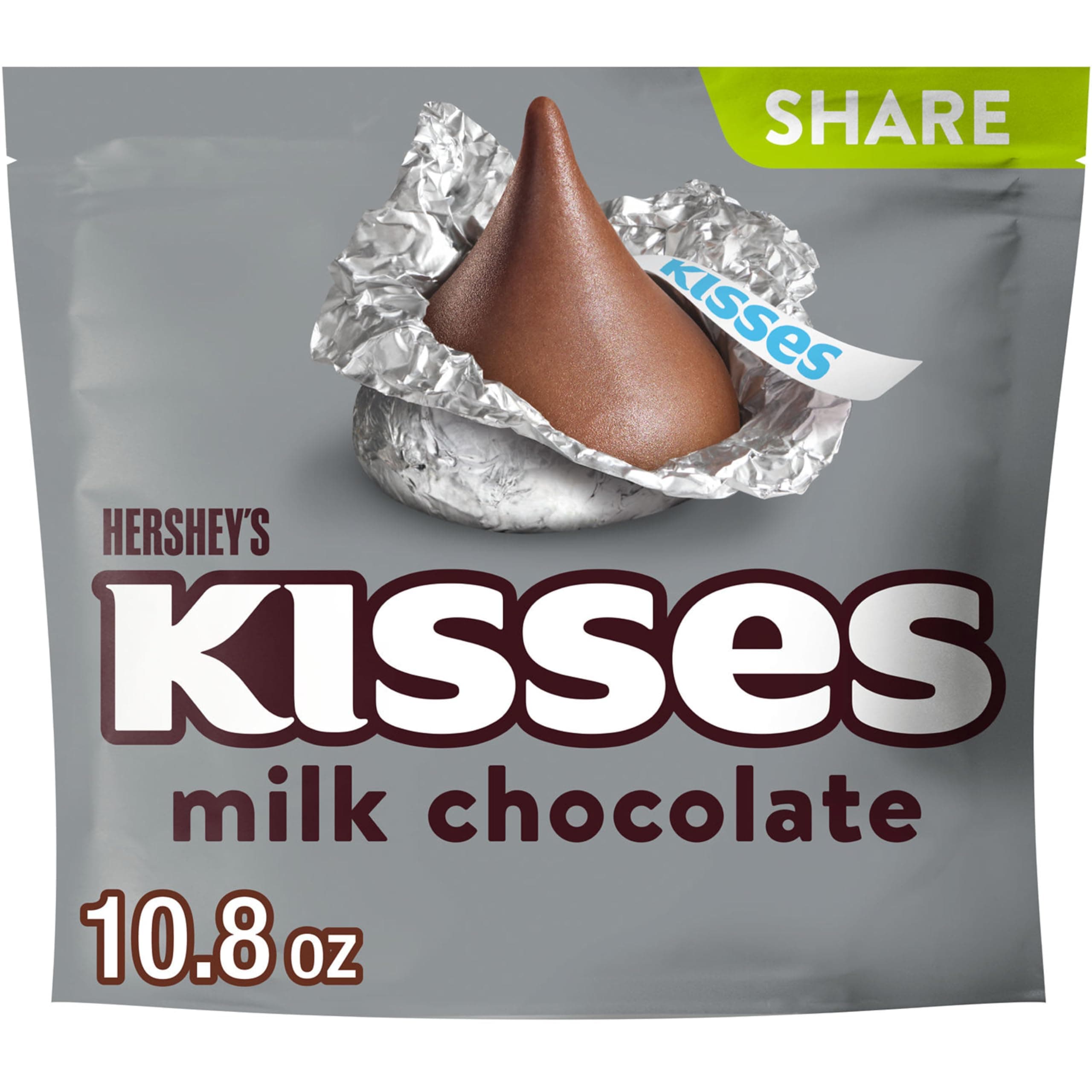 HERSHEY'S KISSES Milk Chocolate Candy Share Pack, 10.8 oz