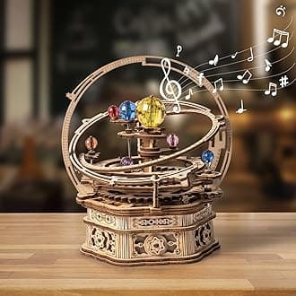 3D Wooden Puzzles for Adults Mechanical Music Box-Starry Night, DIY Rotating Music Box Model Building Kits for Teens, DIY Crafts/Hobbies/Gifts Desk Decor for Boys Ages 14+ (Starry Night)