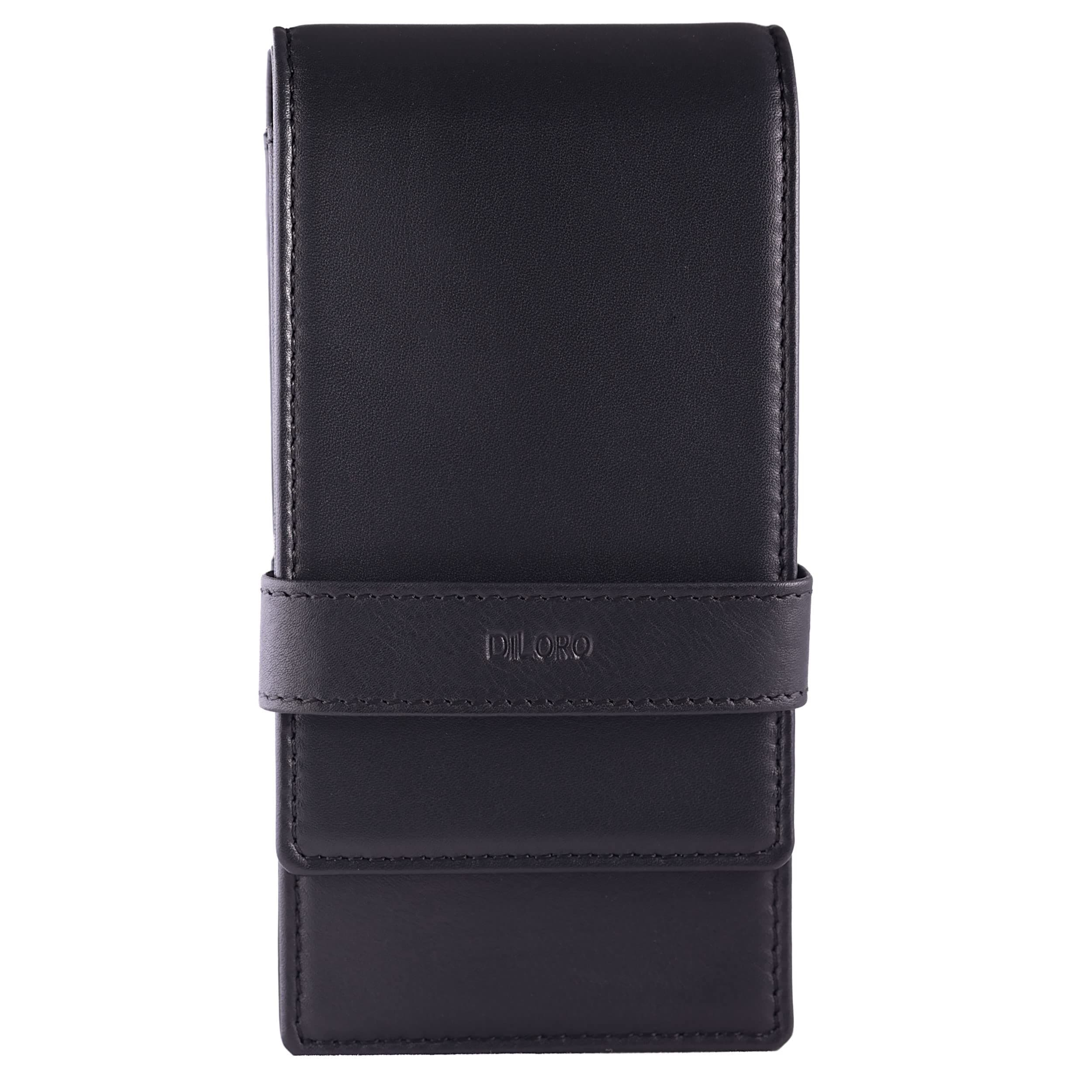 Leather Quad Pen Case Pencil Pouch Holder for Four Fountain Ballpoint Rollerball Pens and Pencils