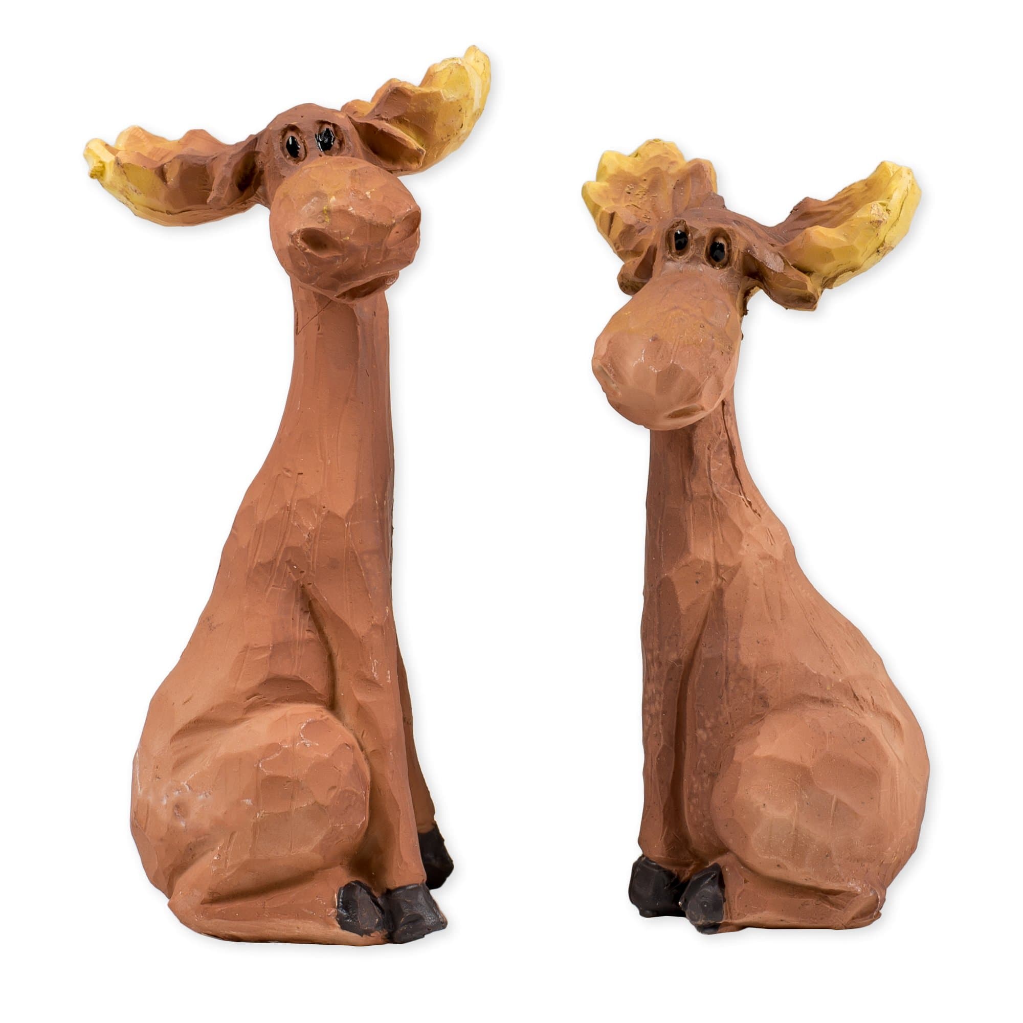 Hugging Moose Pair 4 x 2.5 x 5 Inch Resin Crafted Tabletop Figurine