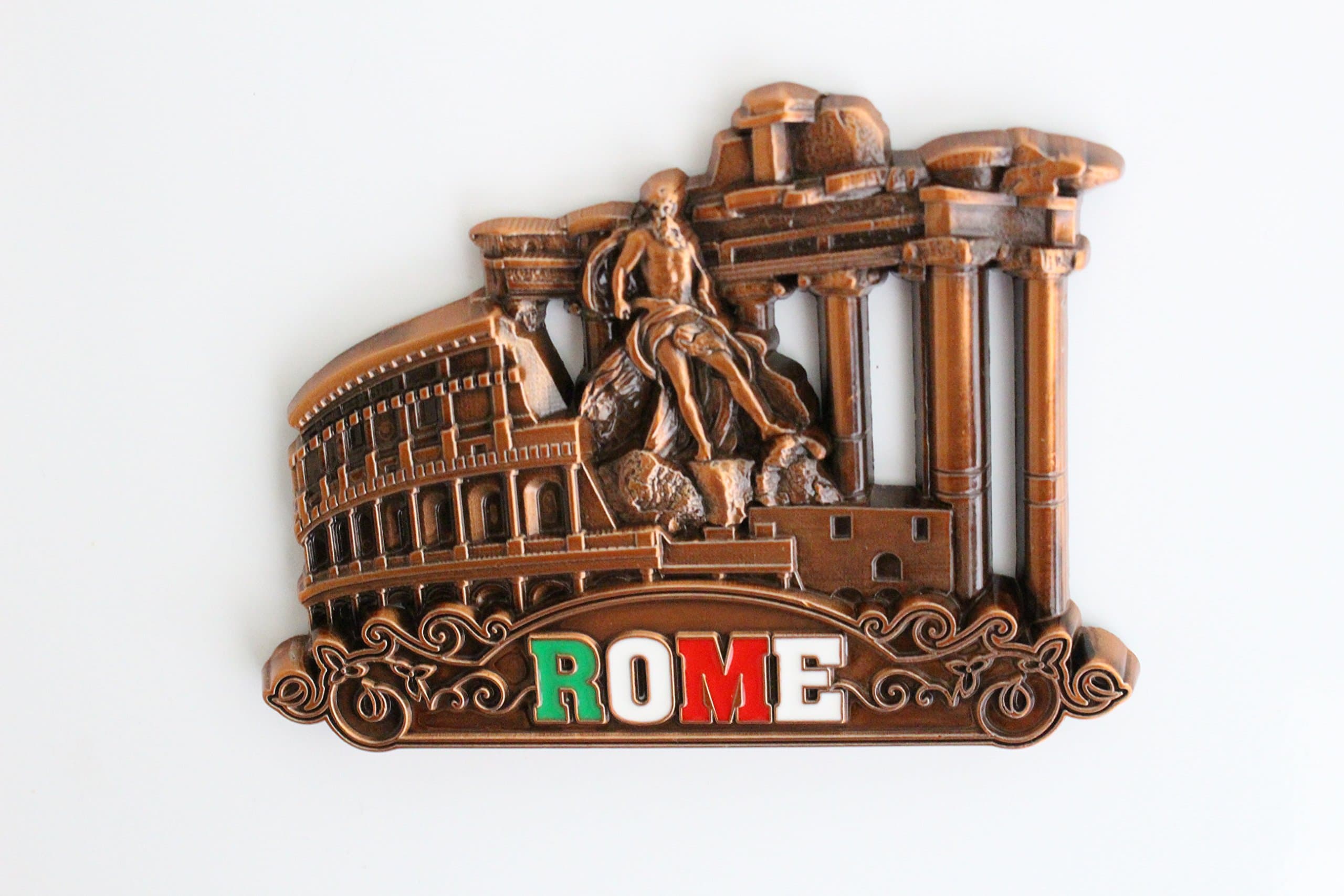 Designo Rome - 3D Metal Fridge Magnet for Kitchen Refrigerator - Unique Stylish Holiday Souvenir Gift