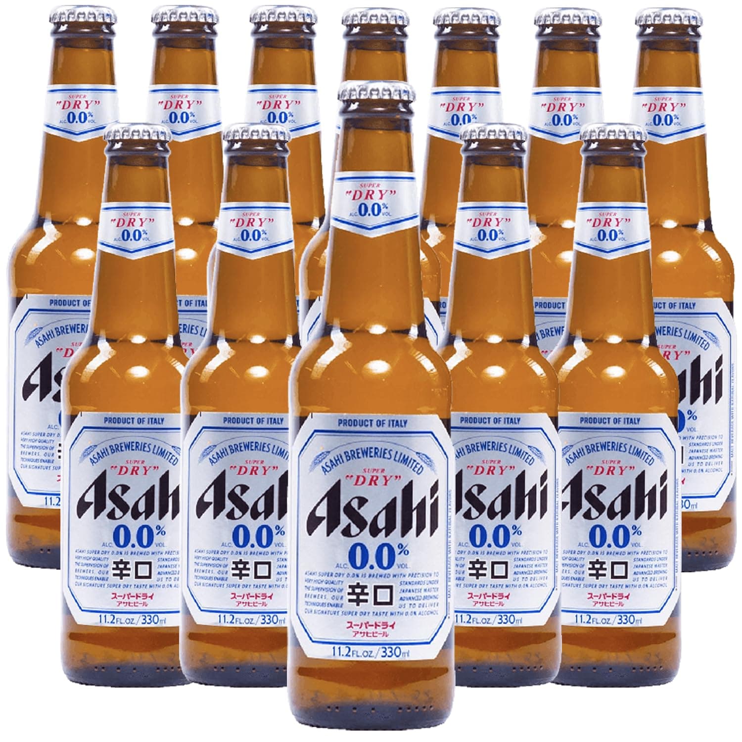 Asahi 12 Pack Super Dry 0.0% Alcohol Free Lager | 12oz Bottles | Zero Alcohol Beer | Made in Japan
