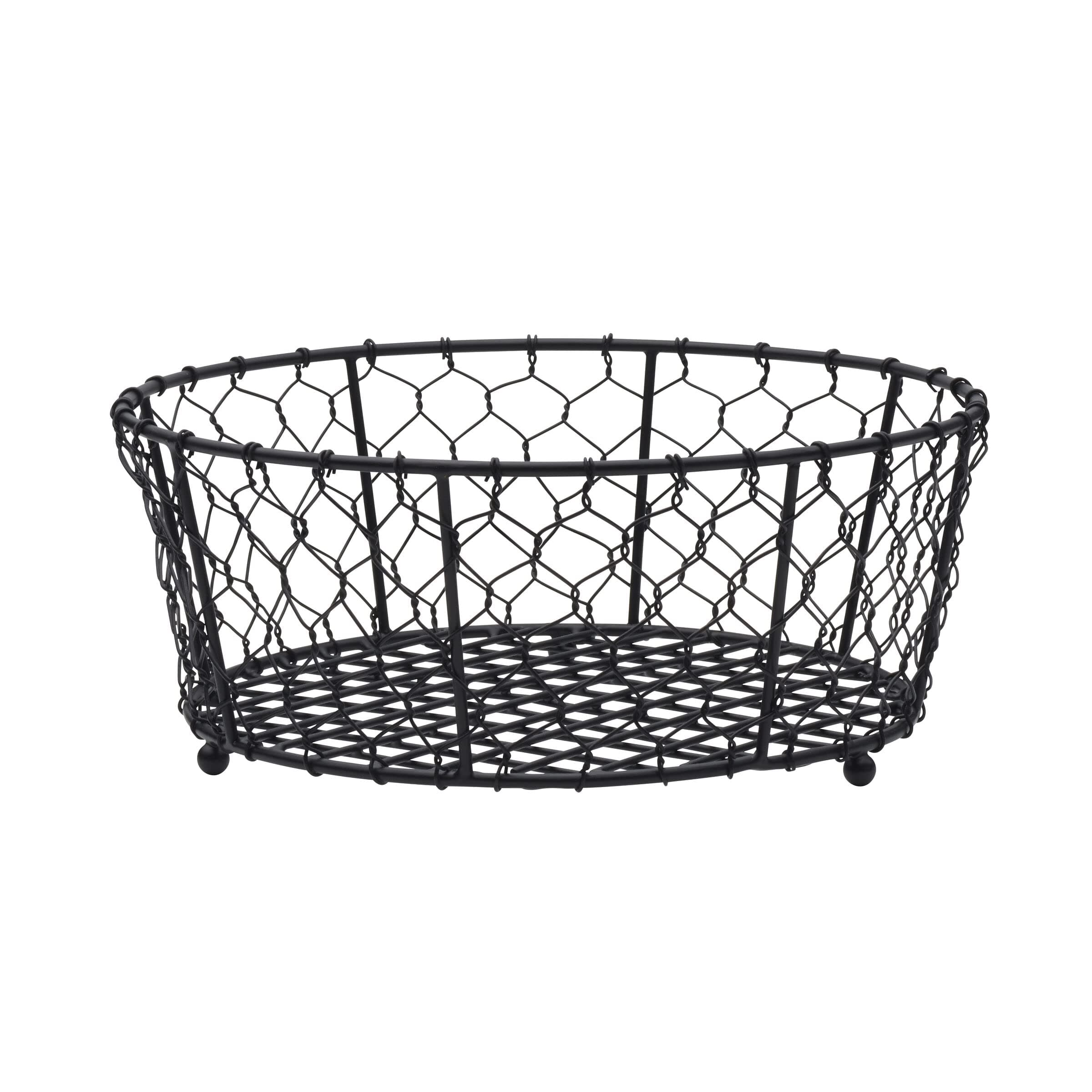 Mikasa Gourmet Basics 10-Inch Fruit Storage Basket - Decorative Black Wire Fruit Storage Basket for Kitchen, Versatile Fruit and Vegetable Basket Holder with Modern Design