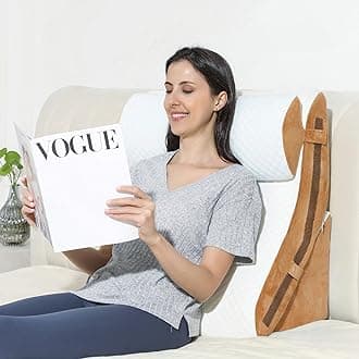 FSCGIFEBed Wedge Pillow for Sleeping 3PCS, 20-in-1 Adjustable Memory Foam Wedge Pillow for Acid Reflux, 3-in-1 Incline Pillow Wedge for After Surgery, Snoring, Back Pain(Brown)