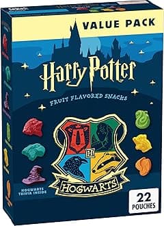 Harry Potter Fruit Flavored Snacks, Fat Free and Gluten Free Snacks, 17.6 oz Value Pack, 22 Pouches