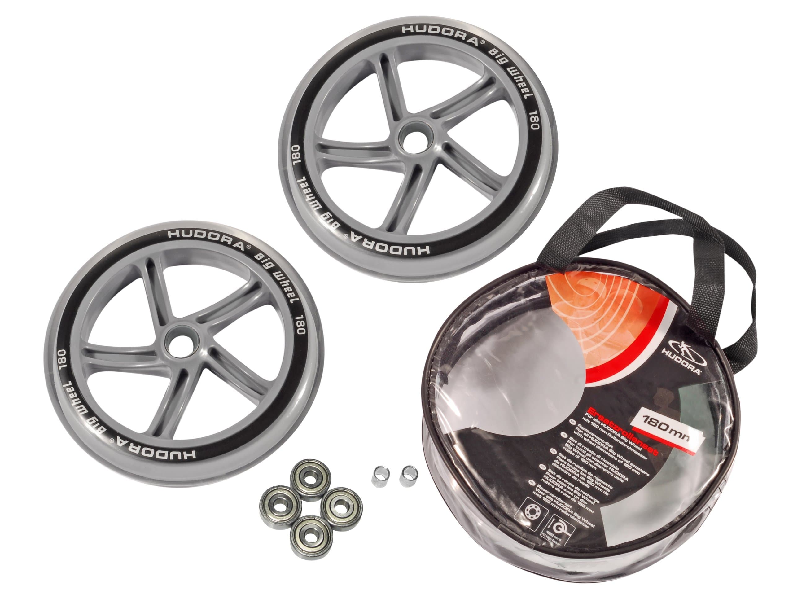 Hudora Unisex Child Replacement Roller Set for Big Wheel - Transparent, One Size