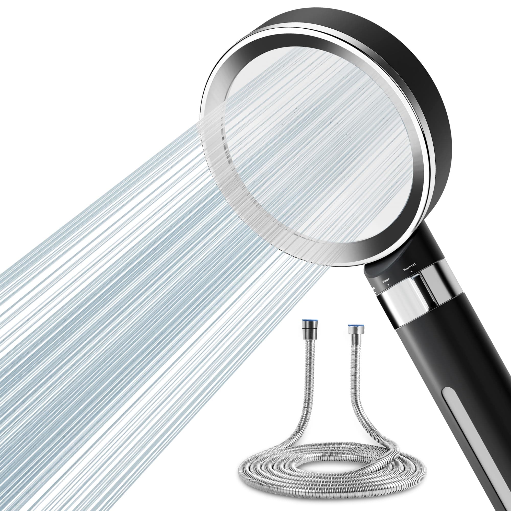 Magichome Shower Head & Hose 2M, Hard Water Filter with PP Cotton & Activated Carbon, Chlorine-Free & Water-Saving Shower Head