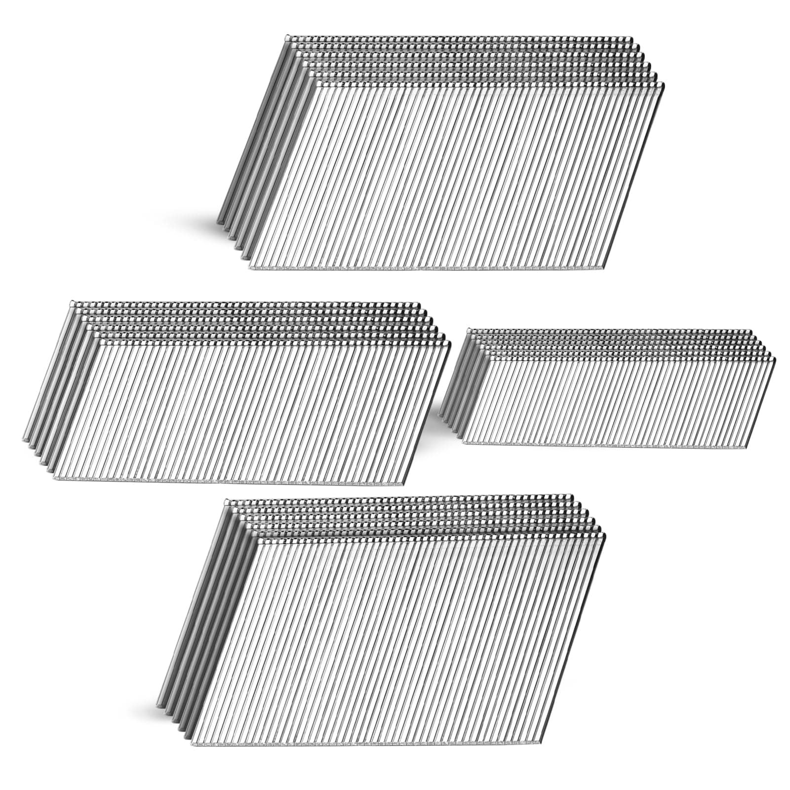 15 Gauge DA Angled Finish Nails, 34-Degree, 2000-Pack (2-1/2", 2", 1-1/2“, 1-1/4" 500 Per Sizes), Galvanized Assorted Size Project Pack, for Pneumatic, Electric Angled Finish Nailer