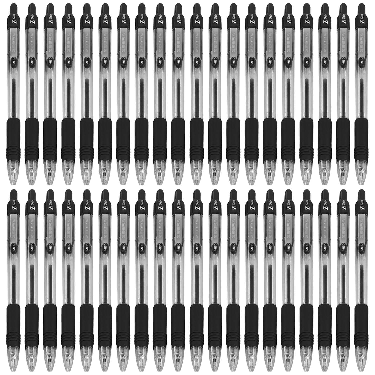 Z-Grip Retractable Ballpoint Pen 1.0mm Point Size Black Ink 40 Pack