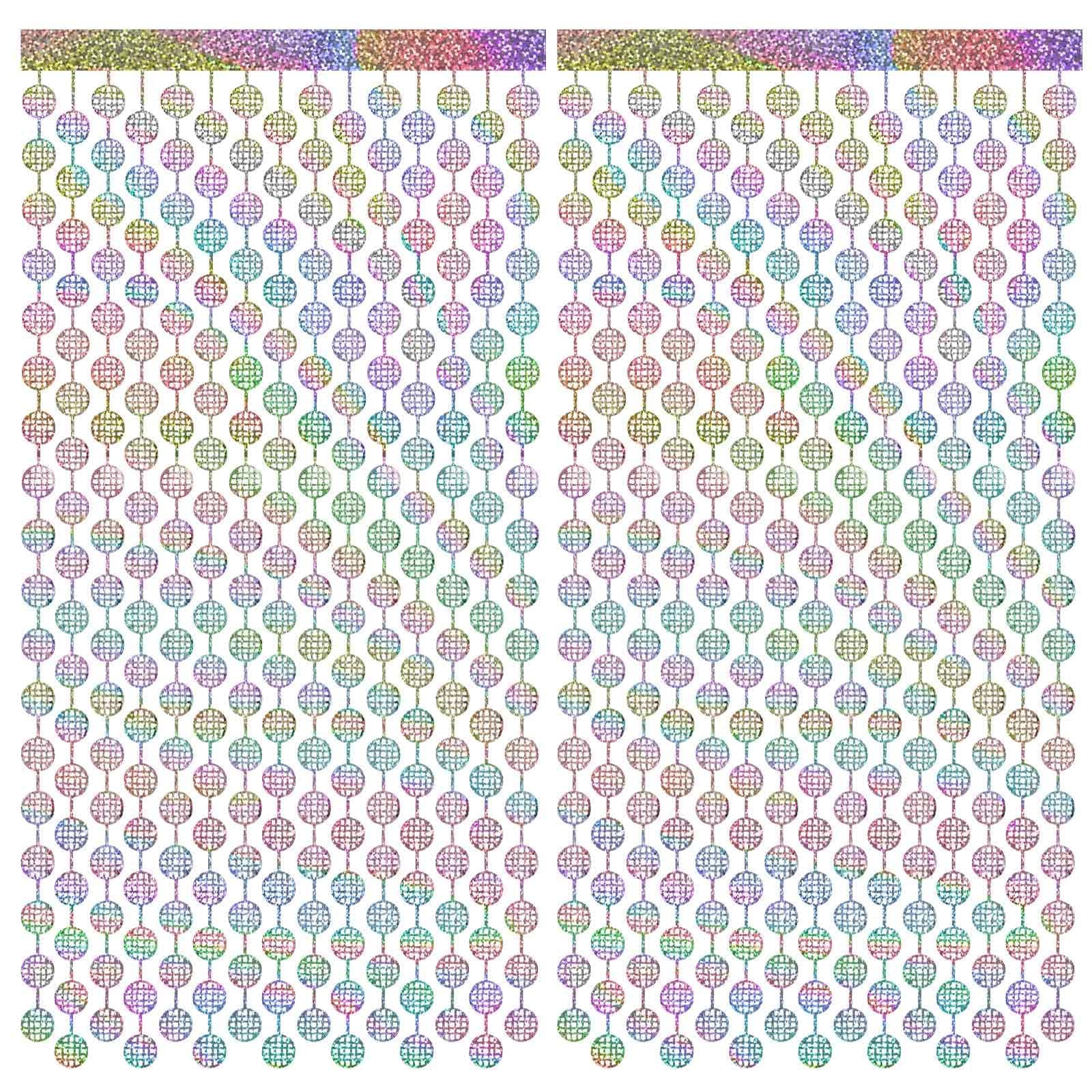 2 Pcs Disco Party Decorations Disco Ball Photo Booth Props 3.3 x 6.6 ft Disco Theme Silver Foil Curtains Photograph Backdrop for 70s 80s 90s Theme Birthday Bachelorette New Year Christmas