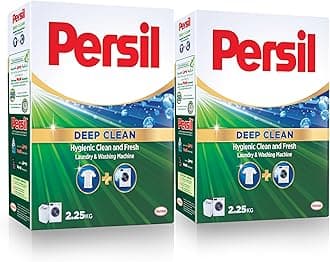 Powder Laundry Detergent, With Deep Clean Plus Technology For Perfect Cleanliness And Long-Lasting Freshness, Effective in 20°C - 95°C, Pack of Two, 2 x 2.25KG