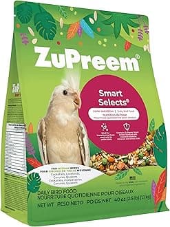 Smart Selects Pellets & Seed Blend, Daily Food for Cockatiel, Lovebird, Quaker, Conure, Lorikeet, Core Nutrition Food for Medium Birds, Essential Vitamins, Conure Feed (M, 2.5 lbs)