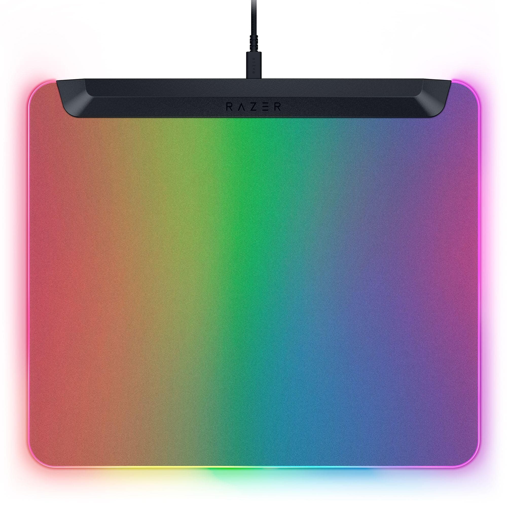 Razer Firefly V2 Pro - RGB Backlit Gaming Mouse mat - Integrated USB Port (15 Zone LED Lighting, Micro-Etched Textured Surface for Optimal Tracking, Detachable USB-C Cable) Black
