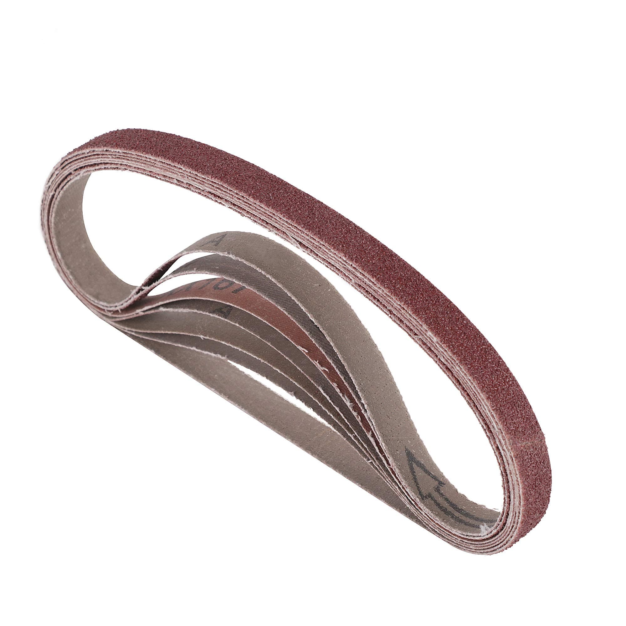 1/2 Inch X 18 Inch Sanding Belts, 320/400/600/800/1000 Grits Mix Fine Grit, Belt Sander Tool for Woodworking, Metal Polishing, Aluminum Oxide Sanding Belts (5 Pack)