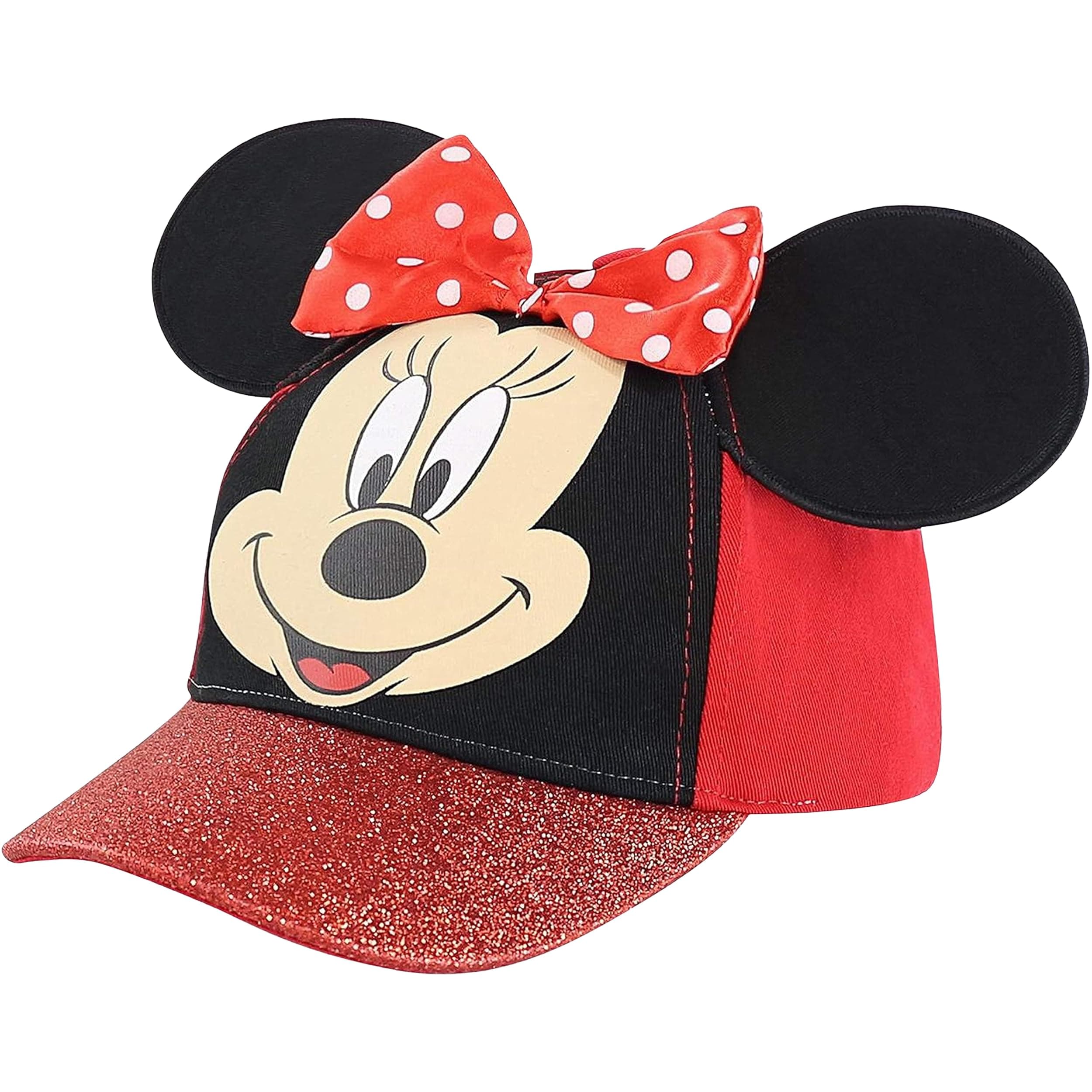 Disney ガールズ ミニーマウス 耳帽子, レッドグリッター, 2-4T