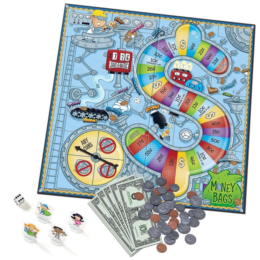 Learning Resources Money Bags Coin Value Game, Money Recognition, Counting Game, Ages 7+