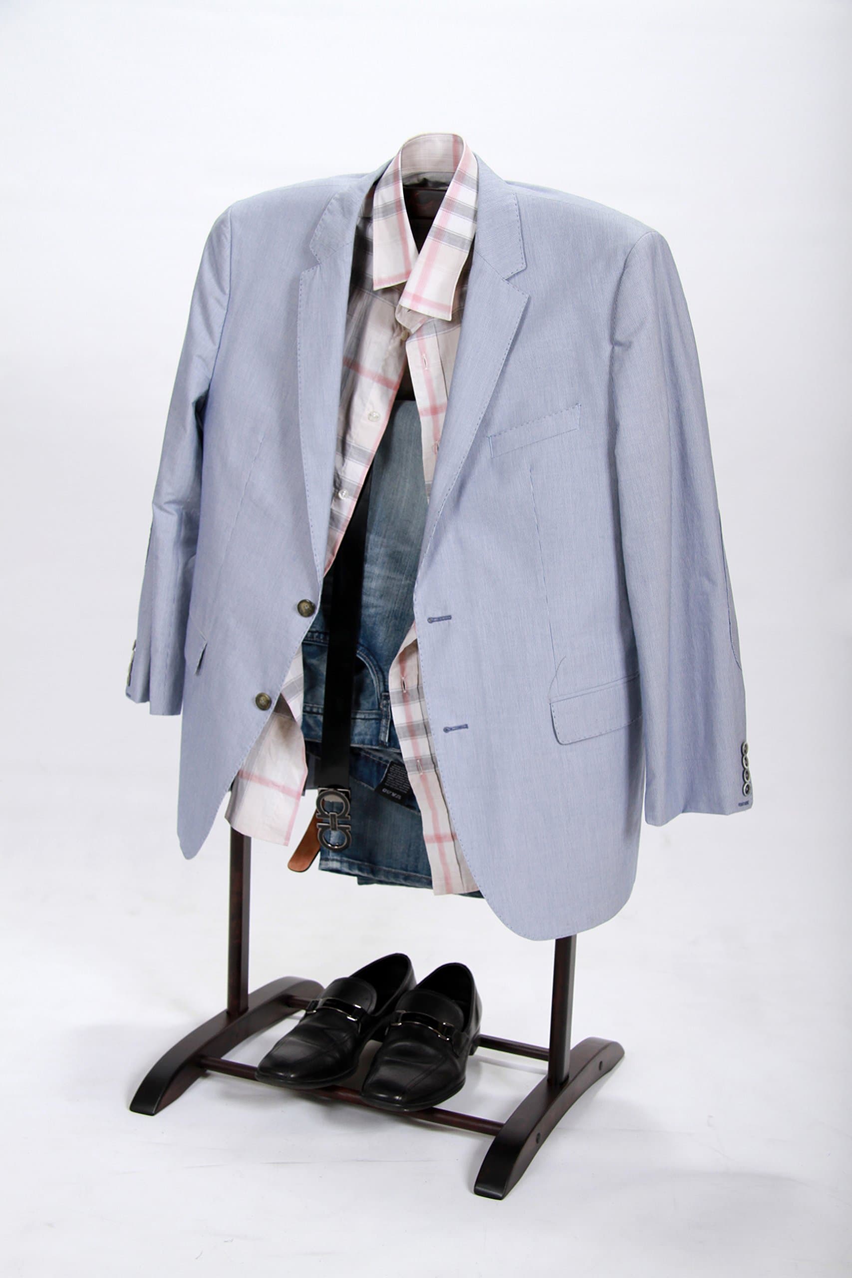 Deluxe Hardwood Clothes Valet Stand (Espresso)