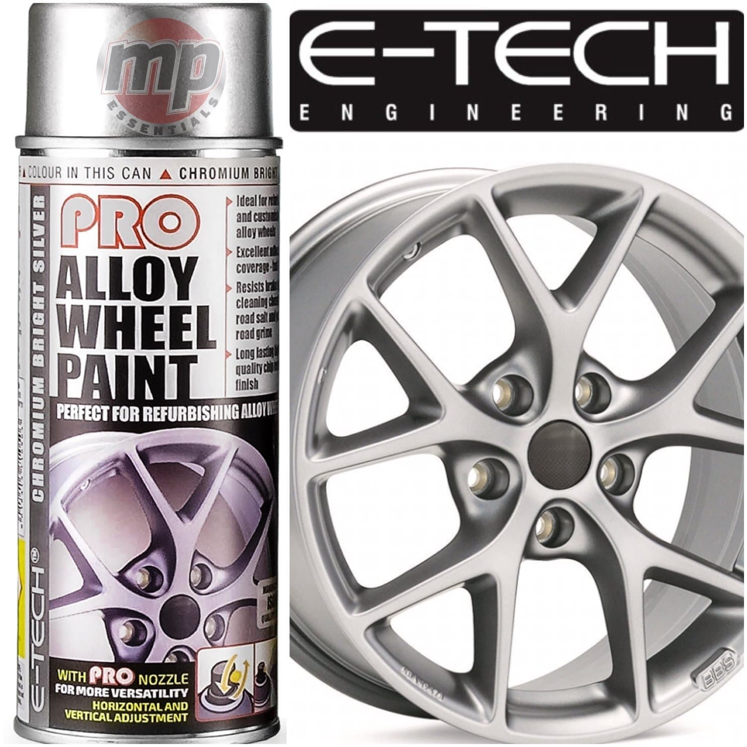 PRO 400ml Aerosol Spray Alloy Wheel Refurbish, Refresh & Customise Paint (Chromium Bright Silver)
