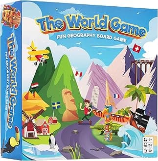 The World Game - Fun Geography Board Game - Educational Game for Kids and Adults - Cool Learning Gift Idea for Teenage Boys and Girls for 2-5 Players