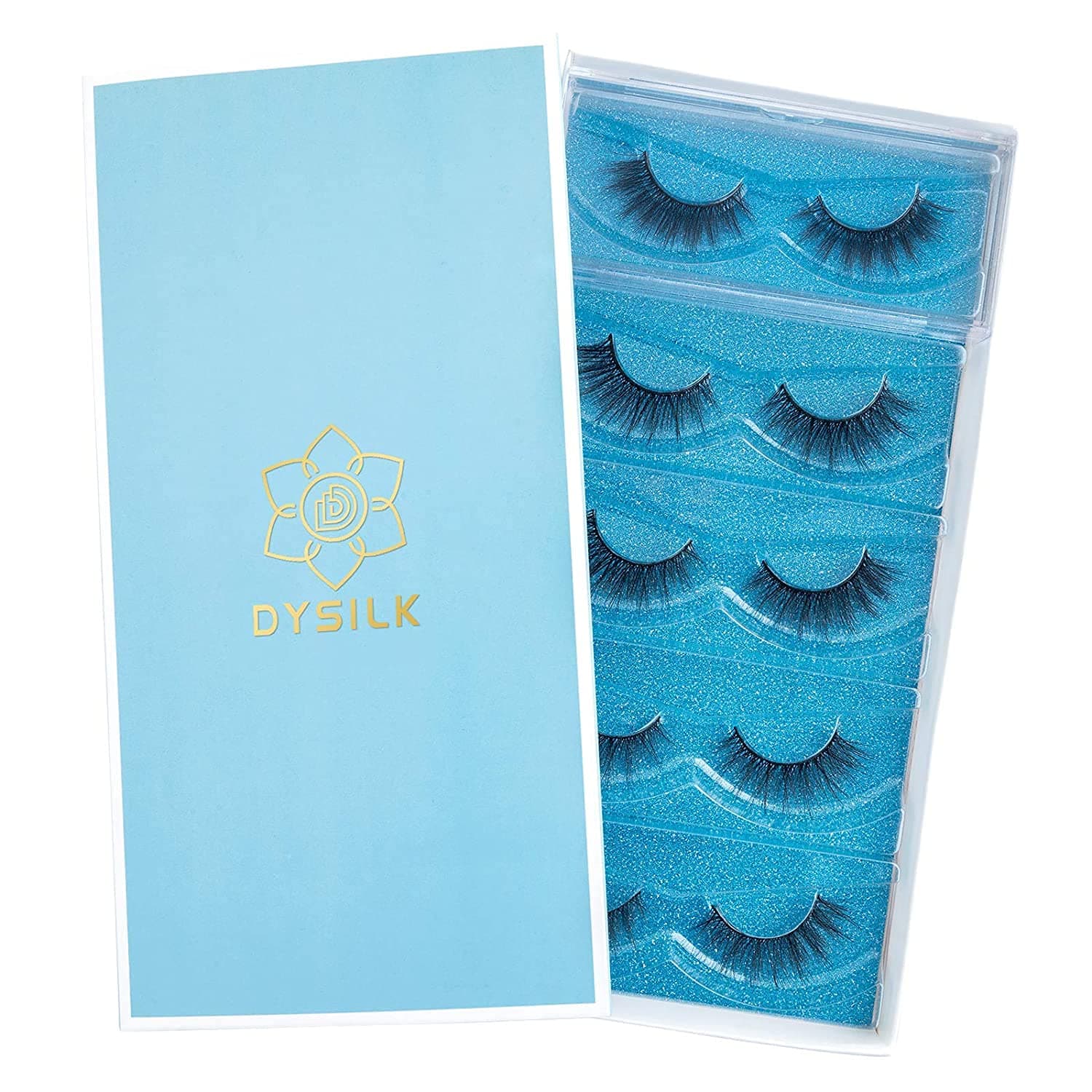 DYSILK Wispy Fluffy False Eyelashes 5 Pairs – 6D Faux Mink Lashes Natural Look Strip Lashes Soft Reusable Up to 15 Wears Lightweight Lash Pack | Fluffy-15.2mm