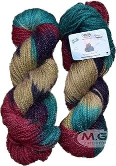 M.G ENTERPRISE Glow Knitting Yarn Wool, Teal Mix 80 GMS Woolen Crochet Yarn Thread. Best Used with Knitting Needles, Crochet Needles-AL Art-CJJ