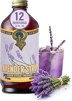 - Portland Syrups Lavender Syrup - Premium Beverage Concentrate for Delicious Cocktails, Tea, Soda, Coffee Drinks, Baking, and More - 12 oz with 12 Servings (Pack of 1)