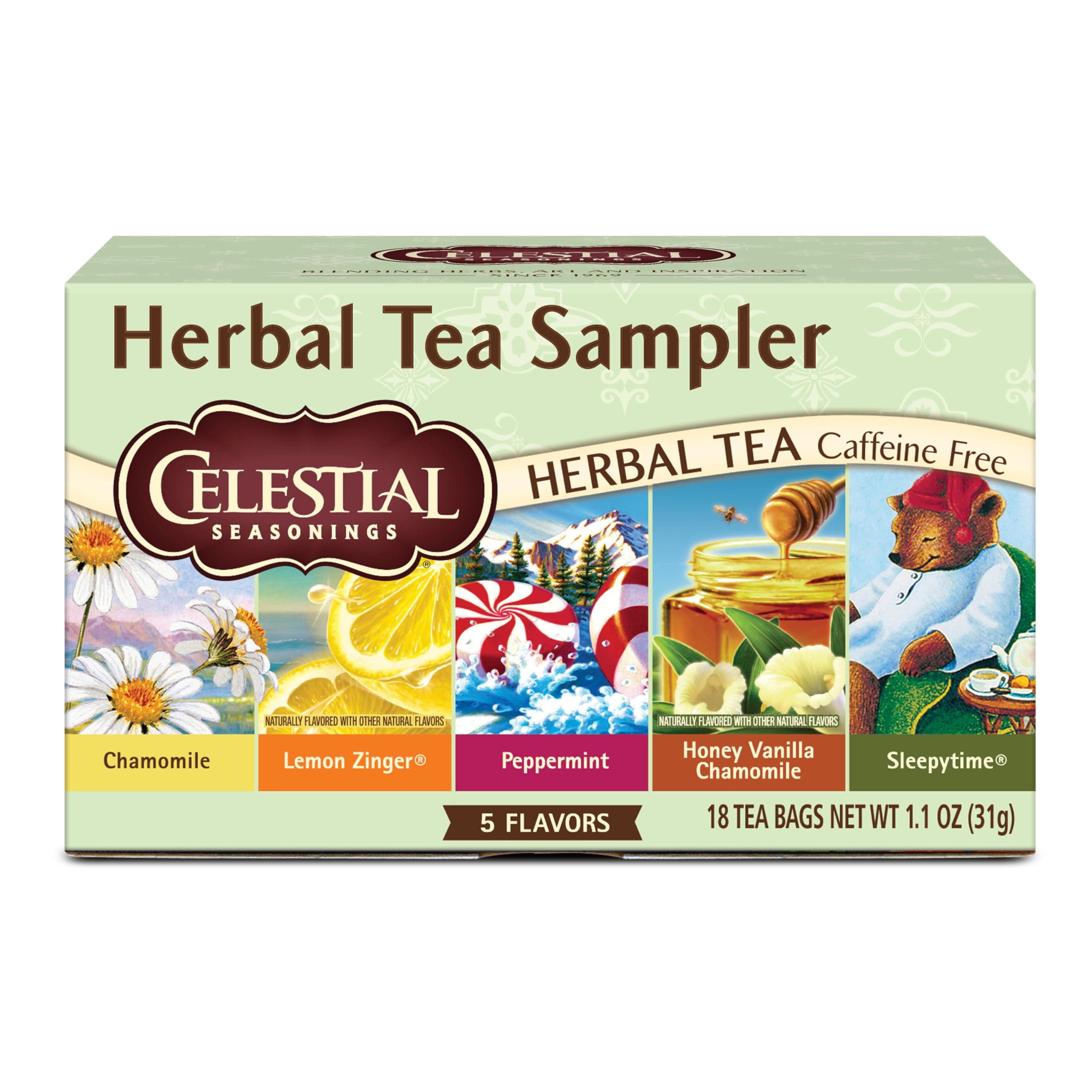 Celestial Seasonings Herbal Tea Sampler Tea Bags, 20 Ct