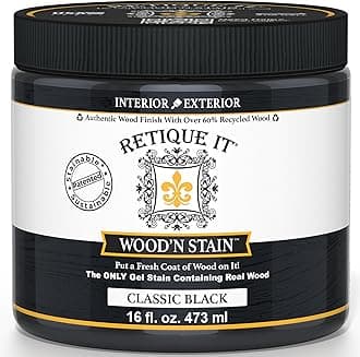 Retique It Wood'nStain - Liquid Wood Gel Stain Interior/Exterior (16 oz (Pint), Classic Black)