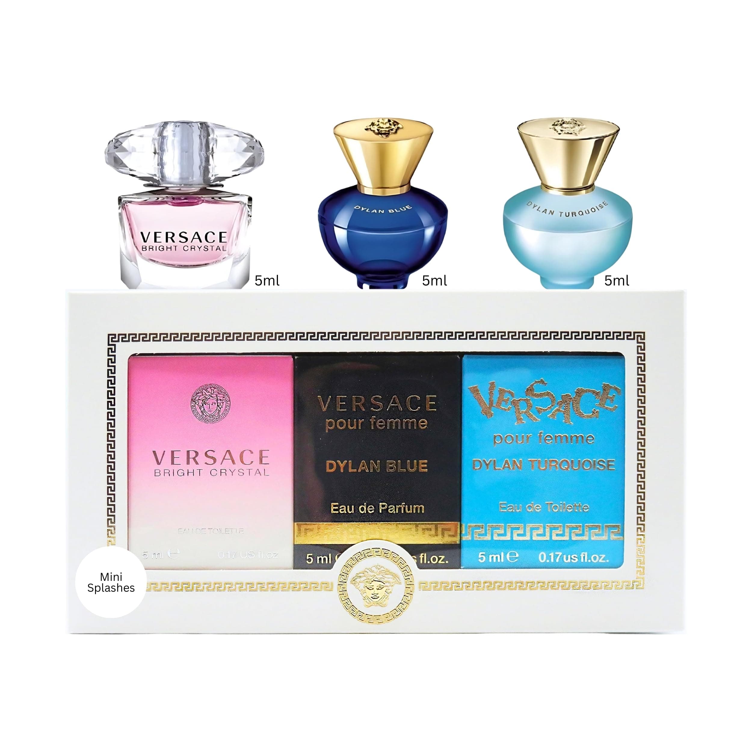 Versace Womens Mini Collection 2022 (3 x 5ml), 15 ml (Pack of 1), 15.0 millilitre, 5.0 milliliters
