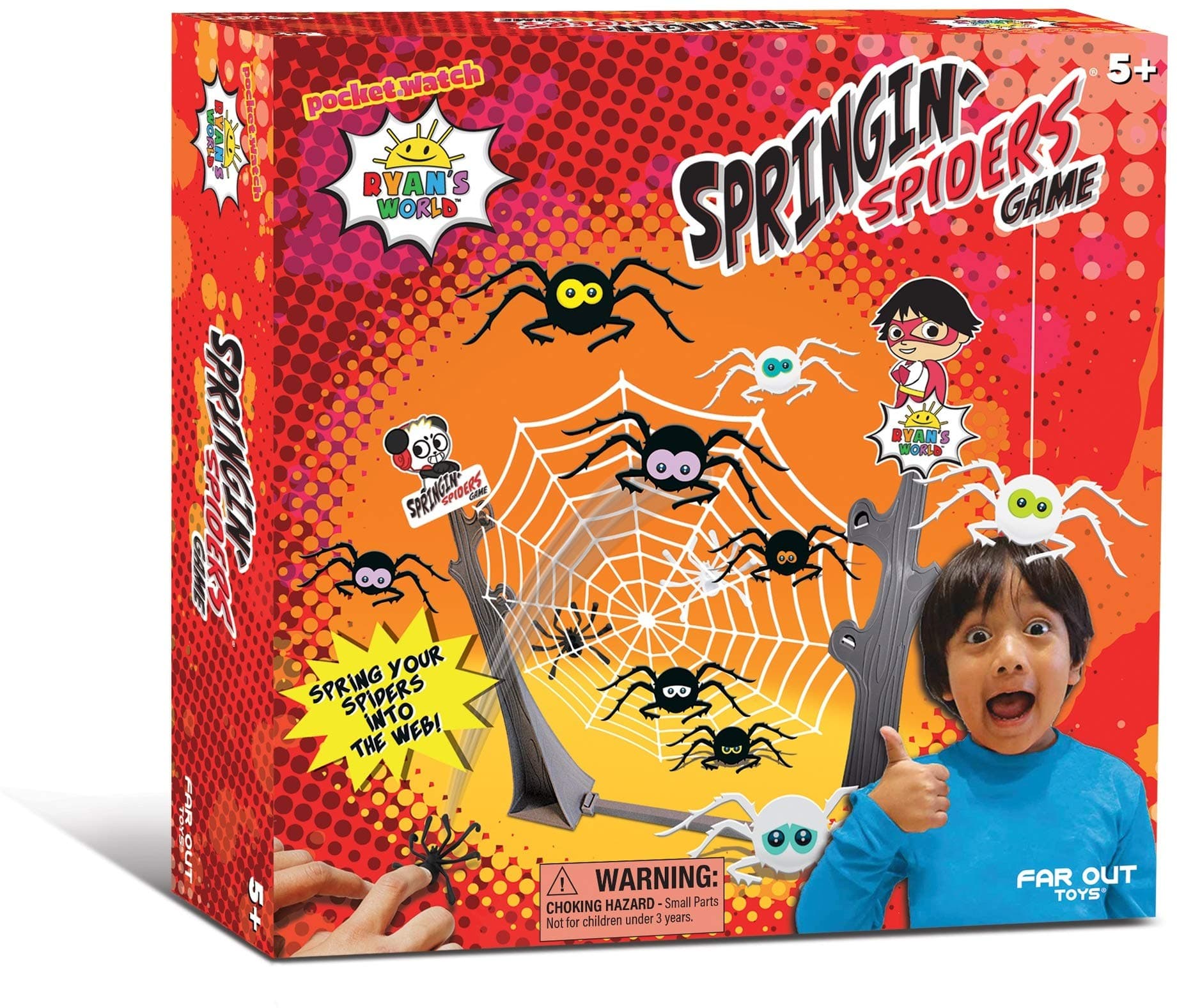 Far Out Toys Ryan’s World Springin’ Spiders Game | Spring Spiders onto Web Before Time Runs Out! Perform Cool Trick Shots! | Fun Challenge for Kids Ages 5 and Up