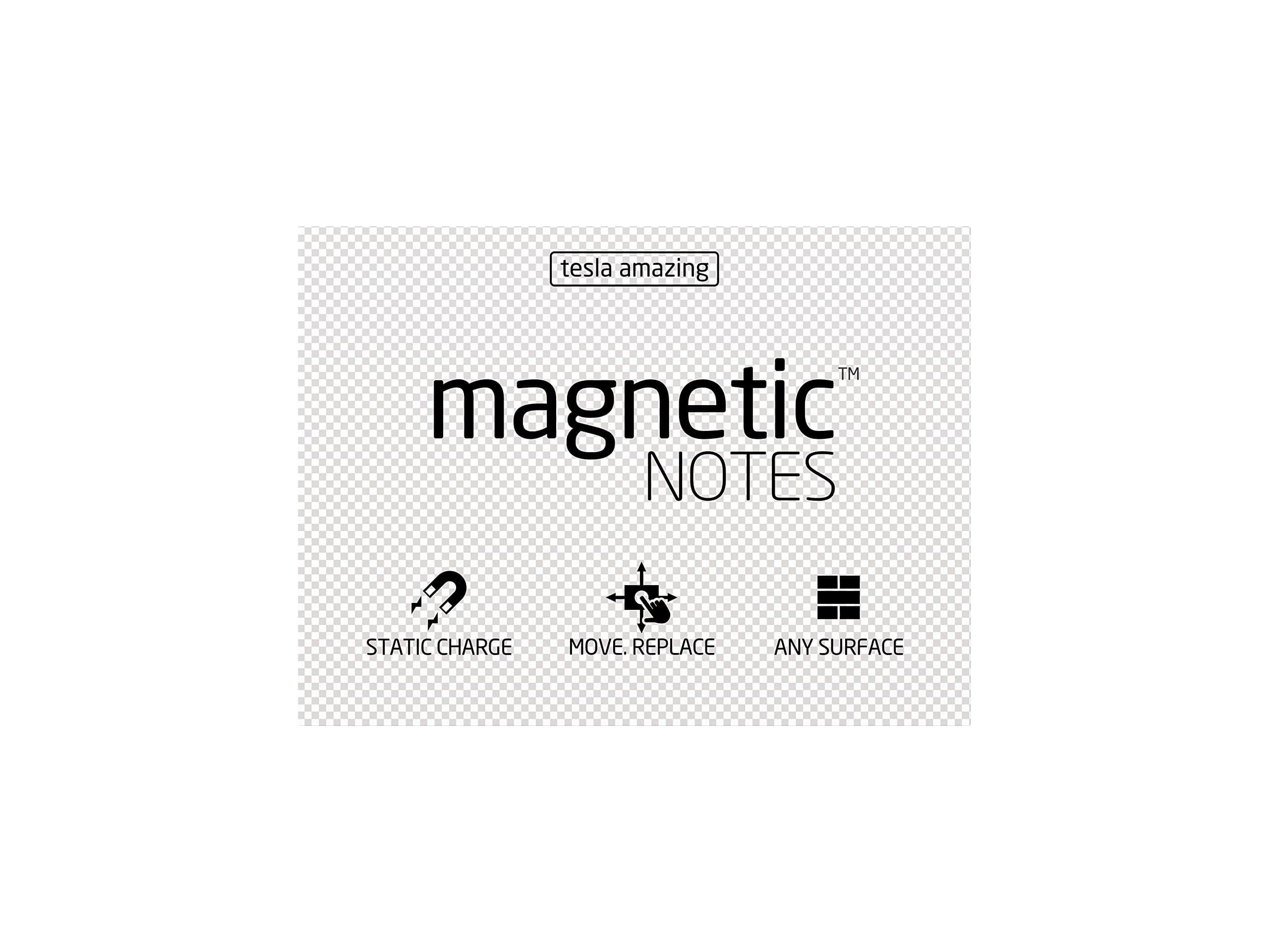 Tesla Amazing Magnetic Notes M-size (100x74)mm (Transparent)